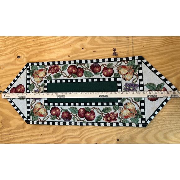 VTG Fruit Harvest Table 2 Runners & 8 Placemats Tapestry Farmhouse Cottagecore - Picture 6 of 11